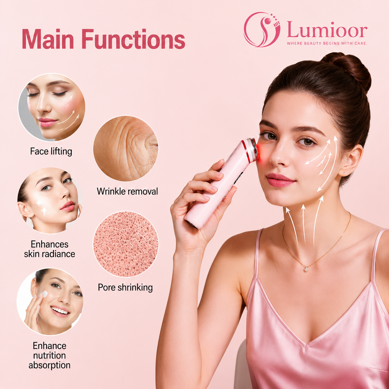 Lumioor™ AgeLift Pro  Advanced EMS & LED Facial Rejuvenation System