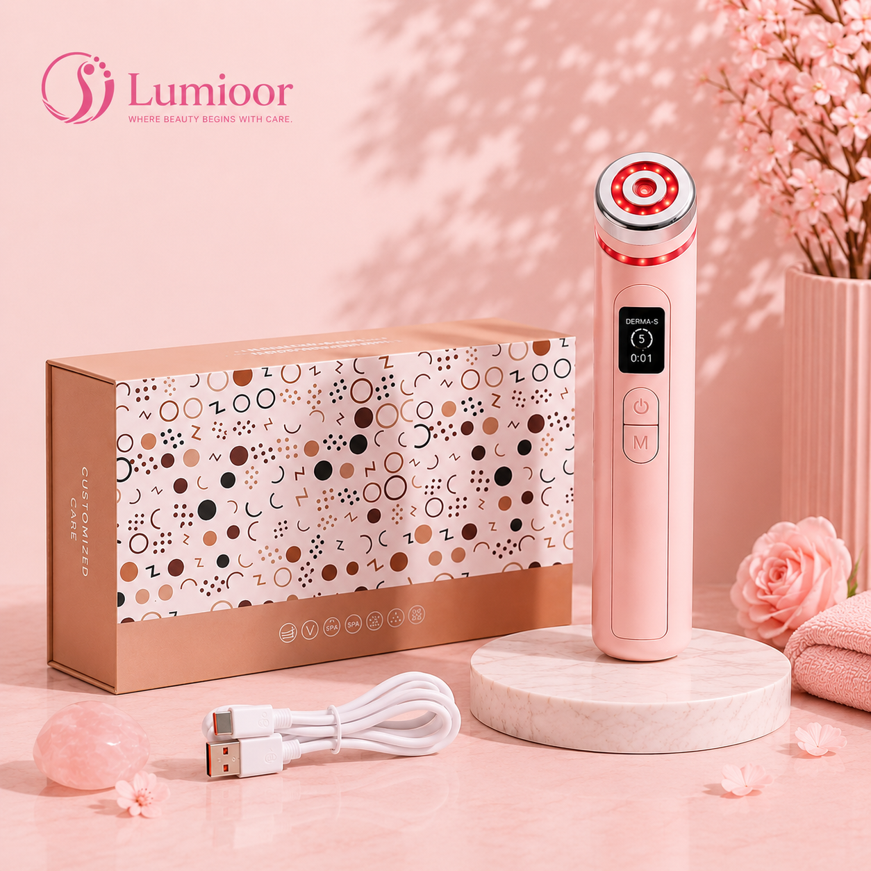 Lumioor™ AgeLift Pro  Advanced EMS & LED Facial Rejuvenation System