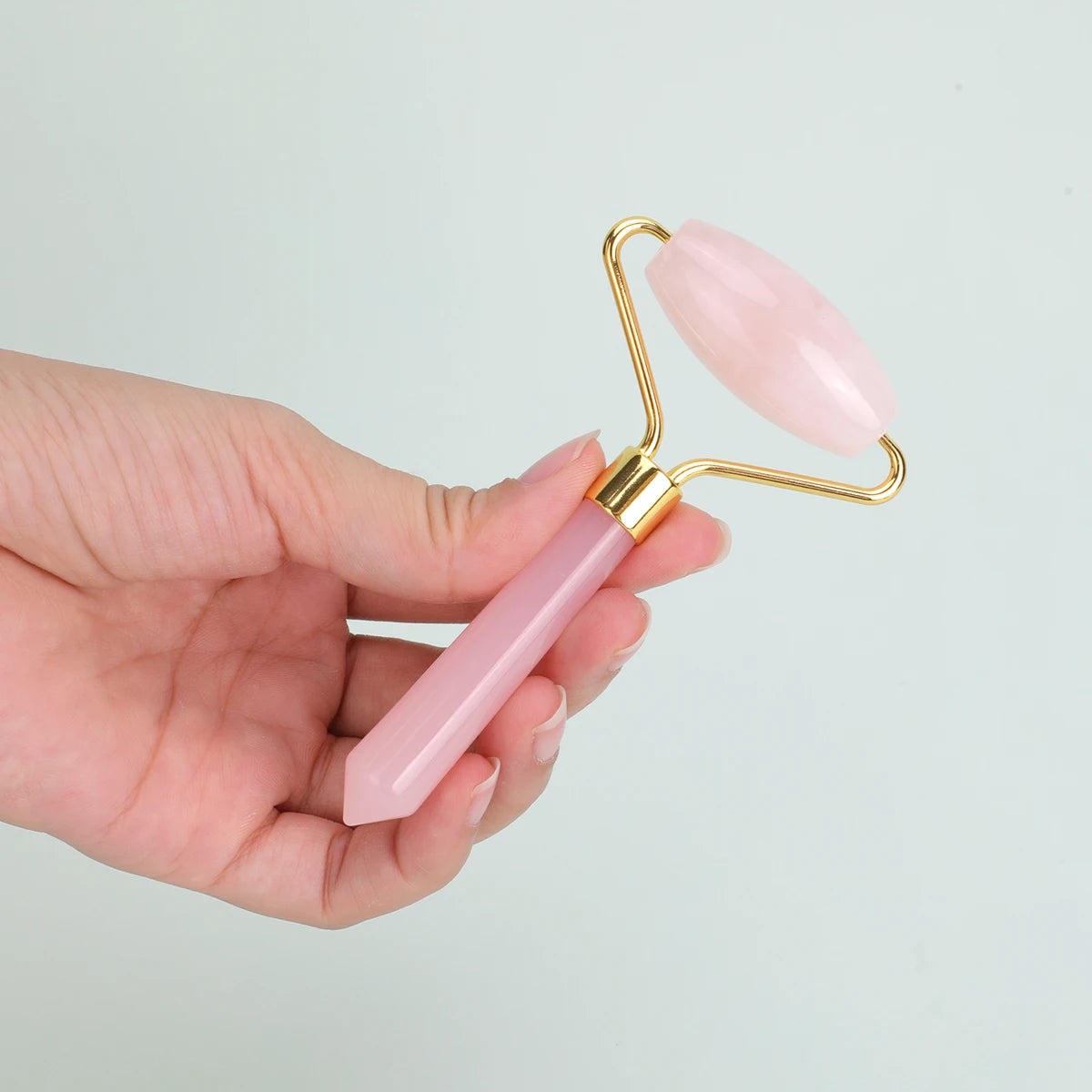 1Pc Jade Roller Facial Beauty Roller Natural Rose Quartz Jade Massager for Face Eyes Neck Portable Skin Care Massage Tool