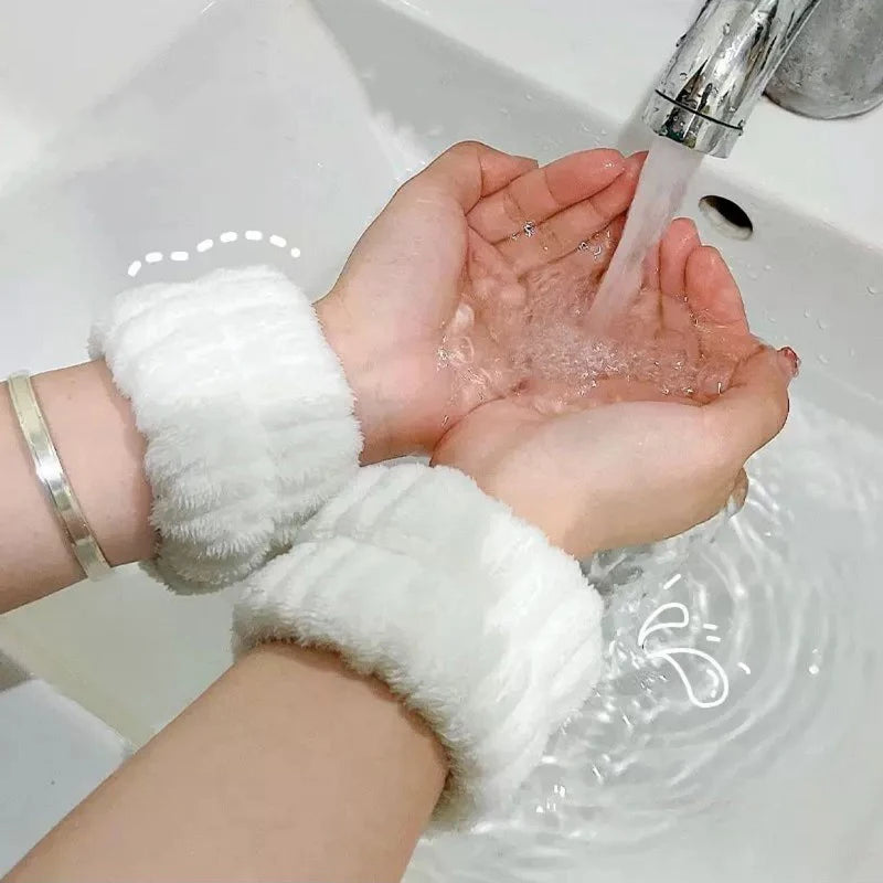 Face Wash Wristband Set Women'S Headband Wristbands Absorbent Waterproof Wristbands Makeup Face Wash Hair Bands